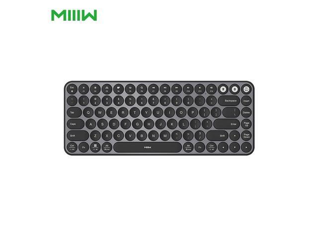 MIIIW Mini BT & 24GHz Dual-mode Keyboard 85 Keys Wireless Office Keyboard Ergonomic Mute Keyboard Multi-system Compatible Black