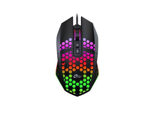 X801 Wired RGB Gaming Mouse with 7 Programmable Buttons Back-to-desktop Button 6 Adjustable DPI Levels 7 Lighting Modes Black
