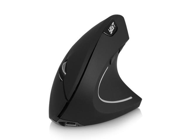 YWYT 24G Wireless Rechargeable Vertical Mouse Ergonomic Upright Mouse Optical Mouse 3 Adjustable DPI Levels/ Plug & Play Black