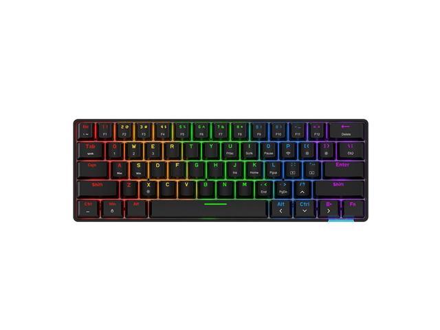 Daidai STK61 BT & Wired Dual-mode Mechanical Keyboard 61 Keys Mixed Light Gaming Office Mechanical Keyboard Black (Brown Switches)