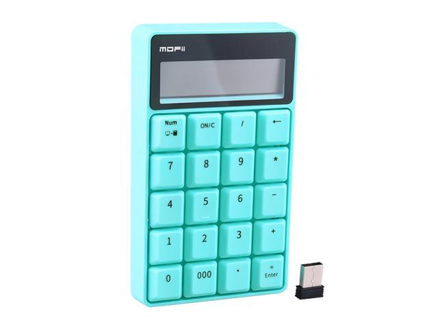 Mofii SK-657 24G Wireless Keyboard 20 Keys Numeric Keyboard Portable Calculator with LED Display for Accounting Office Blue