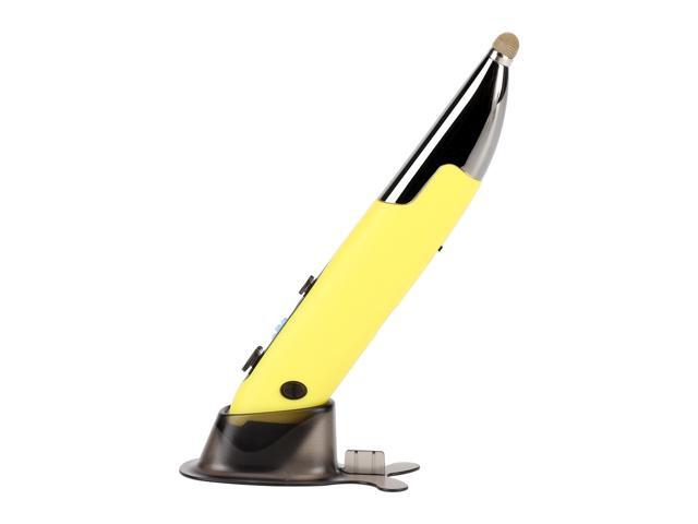 Three Mode 24G+BT30+50 Wireless Optical Pen Mouse 800/1200/1600DPI Rechargeable Pocket Pen Mouse for PC Laptop Computer Yellow