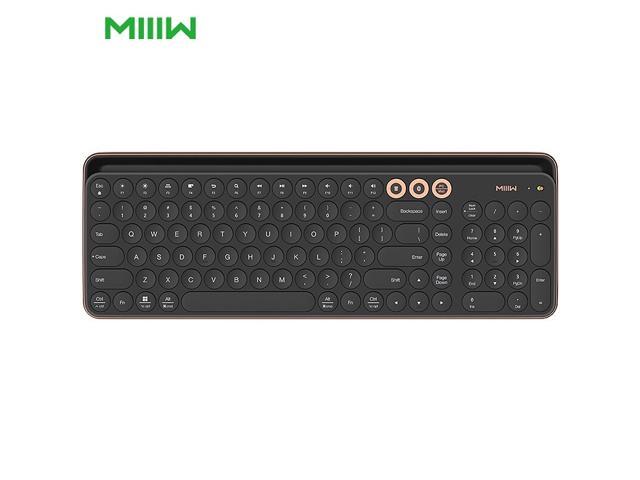 MIIIW 102 Keys Wireless BT & 24GHz Dual-mode Office Keyboard with Integrated Soft Rubber Bracket Multi-system Compatible Gold & Black