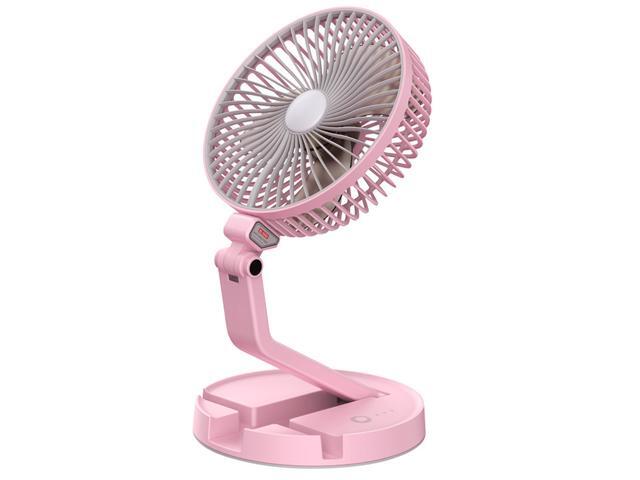 7 Inch LED Desk Fan Cooling 2600mAh Rechargeable Foldable Fan Portable 3 Speeds Wall Hanging Fan for Travel Office Home