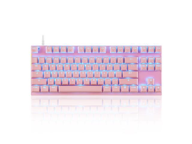 MOTOSPEED CK82 Mechanical Keyboard 87 Keys RGB Gaming Keyboard with OUTMU Red Switch Multimedia Keys N-key Rollover Pink