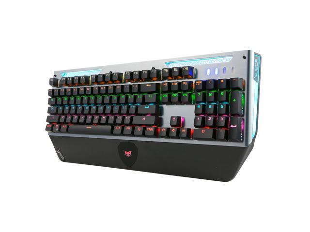 Wired RGB Bcaklit Mechanical Keyboard 26-key Rollover/Multifunctional Combination Keys/Double Shot Keycaps/Blue Switches Black