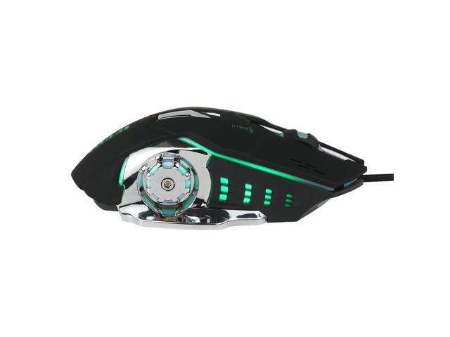 Wired Gaming Mouse 3600 DPI Optical Mouse Ergonomic Mouse 4 Adjustable DPI Levels/6 Buttons/7-Color Breathing Light Black