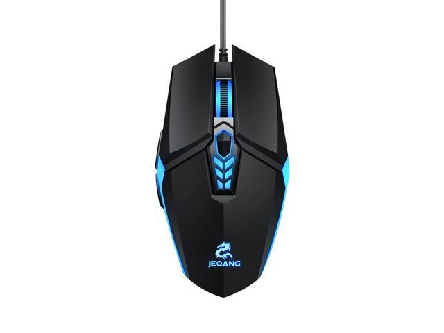 JM-518 6D Wired Gaming Mouse E-sports Gaming Mouse Ergonomic Mice with 4 Adjustable DPI 4-color Breathing Light Plug & Play Black