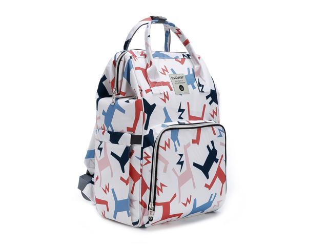 Insular Diaper Bag Portable Mummy Bag Large Capacity Travel Bag with Stroller Straps for Newborn Infant Necessities Supplements