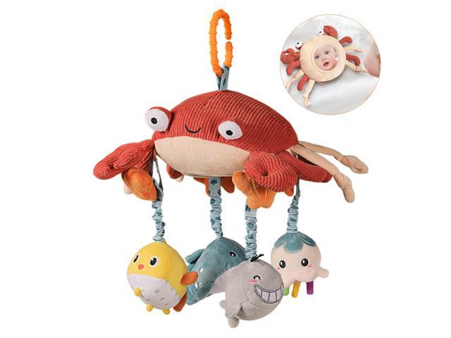 Baby Hanging Toys tumama Crib Mobile Hanging Toy with Tummy Time Mirror Activity Plush Animal Stroller Baby Toy for Newborn Infant Toddlers
