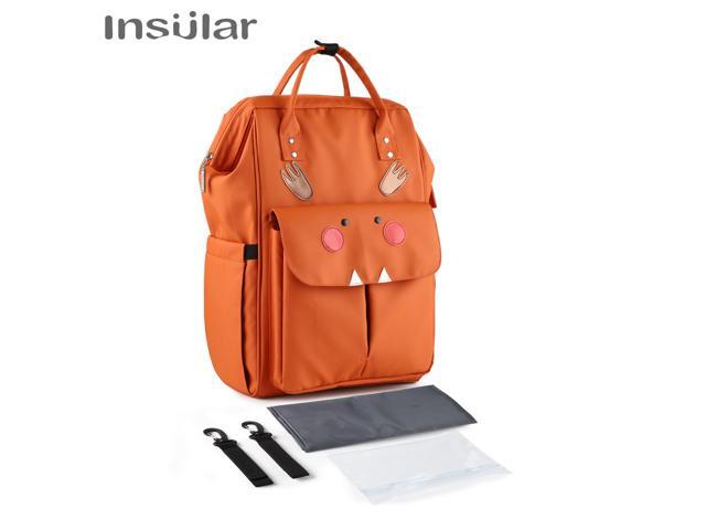 Insular Mommy Bag Backpack Large Capacity Waterproof Baby Bags Diaper Bag with Changing Pad Stroller Hanging Strap Storage Bag