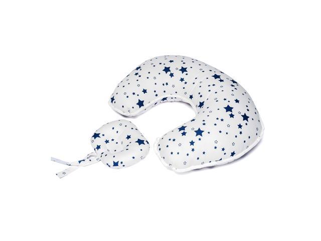 KKMOON MA2001 Multifunctional Nursing Pillow Positioner U-Shape Cotton Sitting Support Pillow with Small Pillow Blue Stars Pattern for Breast