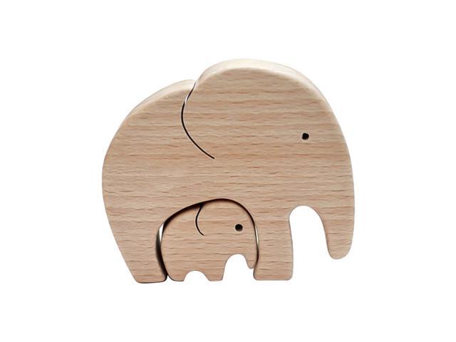 2PCS Wooden Elephant Set Elephant Mother Elephant Child Desktop Ornament Mother's Day Gifts