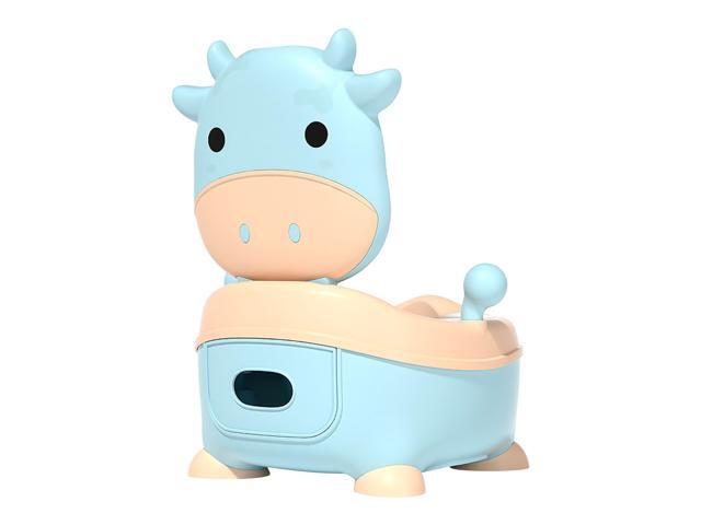 Cartoon Kids Potty Training Toilet Comfortable Safe Toilet Trainer for Toddlers Boys Girls with PVC Soft Pad Lip Handles Cleaning Brush