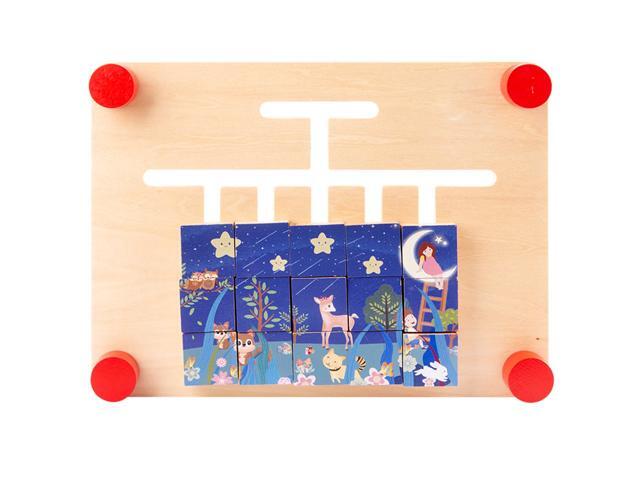 Puzzle Color Game with Hourglass Safe Wood Material Slide Puzzle Color Shape Matching Baby Educational Toy for Preschool Babies Kids Children 36