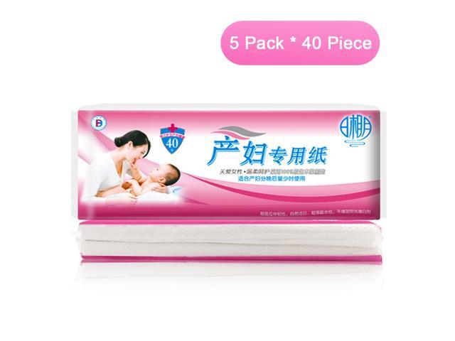 5 Pack Paper Towels for Pregnant & Maternal Women 40 Pieces Each Pack Safe Absorbent Clean Native Wood Pulp Toilet Paper Tissues for Pregnancy Baby