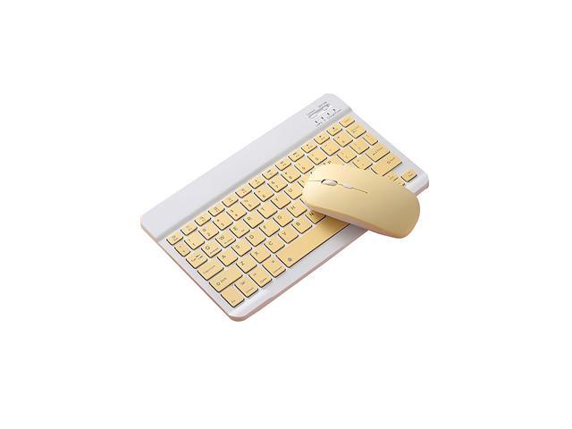 SK-030 10-inch BT Keyboard and Mouse Set 78 Key Mini Keyboard 24G 3-level DPI Adjustable BT Mouse for Android/IOS/Windows Yellow