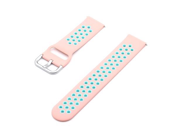 Replaceable Silicone Watch Strap Buckle Breathable Watch Band Strap Compatible with 20mm Universal Smart Watch Pink