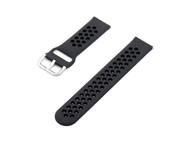 Replaceable Silicone Watch Strap Buckle Breathable Watch Band Strap Compatible with 20mm Universal Smart Watch Black