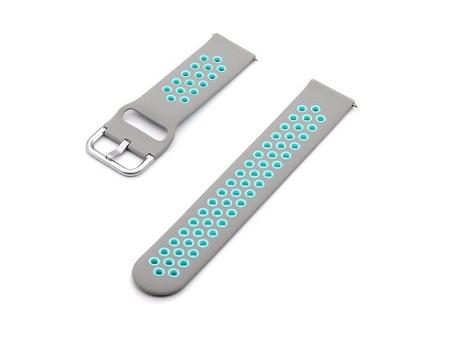 Replaceable Silicone Watch Strap Buckle Breathable Watch Band Strap Compatible with 20mm Universal Smart Watch Grey & Blue