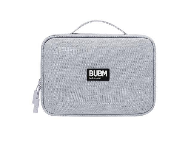 BUBM Digital Storage Bag Portable Large Capacity Wear-resistant Digital Accessory Bag for Data Cable Power Bank U Disk Grey