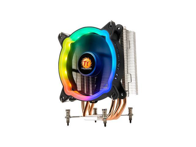 Thermaltake RGB CPU Air Cooler 120mm PWM Fan 4 Direct Contact Heatpipes Buckle Installation for Intel 115X Static RGB Color