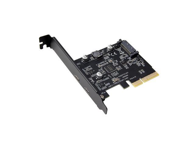 USB31 Expansion Card PCI-E 4X to Dual Type-C Adapter Card Converter Card 10Gbps Bandwidth Support Hot Plugging