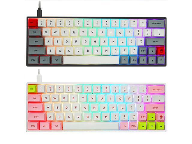 gk64x gk64 kailh silent red brown switch hot swappable switch Custom Mechanical Keyboard rgb switch leds type c split spacebar