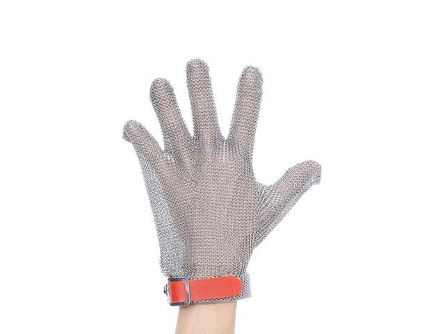 Plastic Belt Stainless Steel Mesh Glove Cut Resistant Chain Mail Protective Anti-Cutting Glove for Kitchen Butcher Working Safety