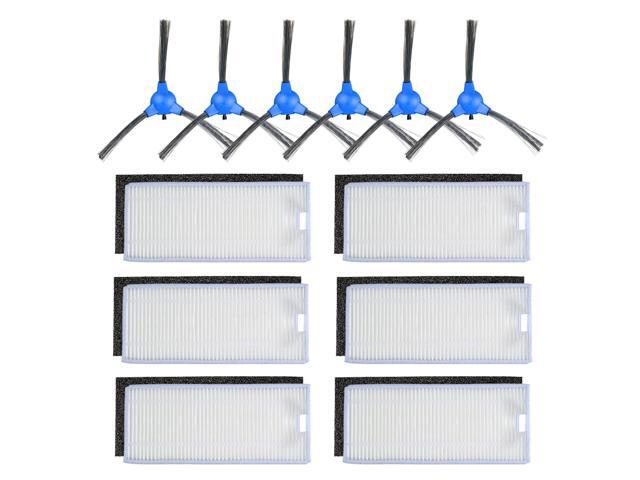 Pack of 12 Replacement Accessories Kit Set Tool Replacement for Eufy RoboVac 11S / RoboVac 30 / RoboVac 30C / RoboVac 17C Vacuum Cleaner - 6 Side