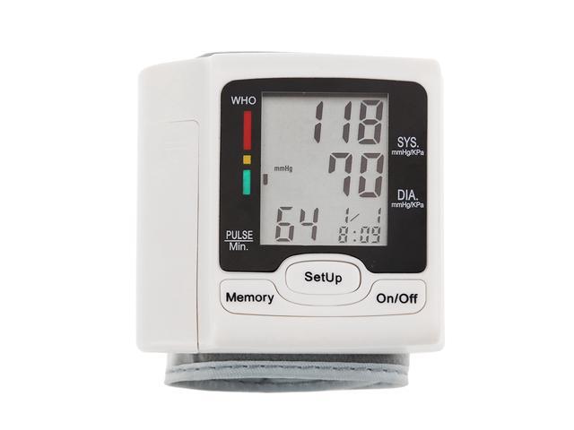 Automatic Blood Pressure Monitor Wrist Sphygmomanometer LCD Digital Display Medical Household Use for Measuring Pulse Rate