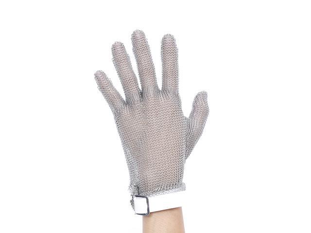 Plastic Belt Stainless Steel Mesh Glove Cut Resistant Chain Mail Protective Anti-Cutting Glove for Kitchen Butcher Working Safety