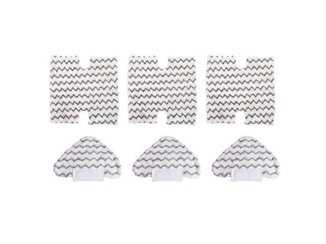 6 Pack Mopping Pads Set Mop Cloth Replacement for Shark Lift-Away Pro & Genius Steam Pocket Mop S3973 Accessories (3 Triangle Mop Pads & 3 H-Shaped