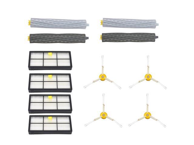 Replacement Parts 4Pcs Side Brushs + 4Pcs HEPA Filters + 2Pcs Front Debris Extractor + 2Pcs Rear Debris Extractor for Roomba 870 880 900