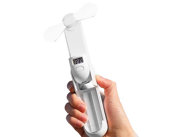 Handheld Fan with LED Display Foldable Portable Mini Fan 2 Speed Low Noise Personal Desk Fan for Travel Camping Office Home USB Powered Power Bank