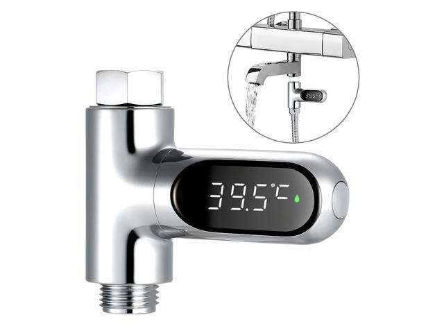 LED Digital Shower Temperature Display 0~100? Baby Bath Water Thermometer Celsius/ Fahrenheit Display 360° Rotating Screen for Home Kitchen Bathroom