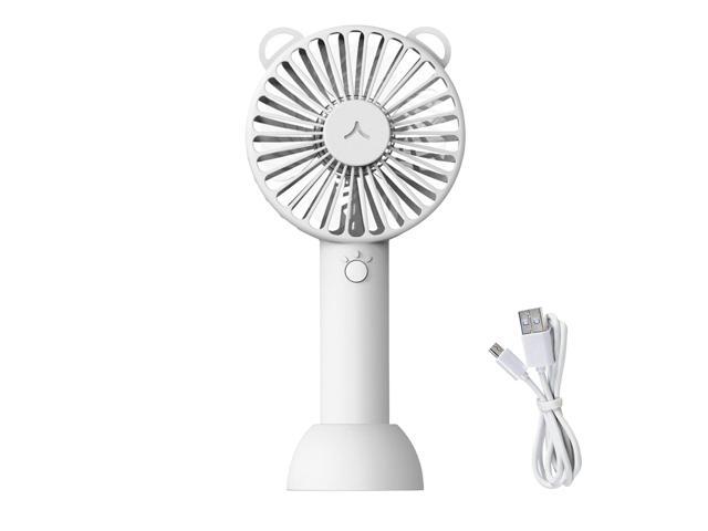 Handheld Fan with Base Portable Mini Fan 3 Speed Low Noise Personal Desk Fan for Travel Camping Office Home USB Powered Desk Fan