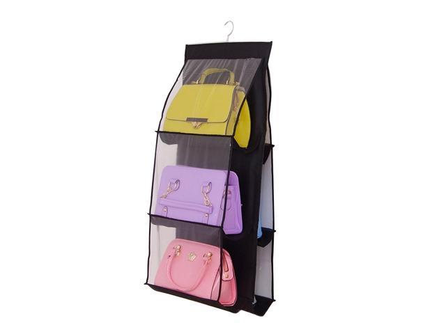 Purse Bag Storage Holder for Wardrobe Hanging Handbag Organizer with 6 Larger Pockets