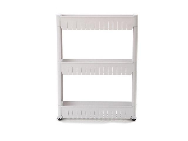 3 Tier Storage Rack Storage Tower Slim Organizer Rack Holder Shelf with Wheels for Home Kitchen Laundry Utility Room