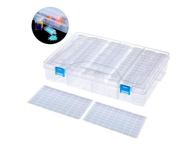 Clear Plastic Diamond Storage Box with Compartment 112 Pack Transparent Diamond Embroidery Painting Accessory Tool Drill Jewelry Beads Container