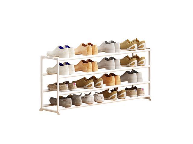 905*225*471CM 4 Tier Shoes Rack 16-Pair Shoe Storage Organizer Shelf Houseware for Home Entryway Door White