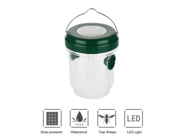 Insect Trap Solar Powered Wasp Trap with UV LED Light Effective and Reusable Fruit Fly Trap Wasp Killer Bee Flies Hornets Bugs Catcher