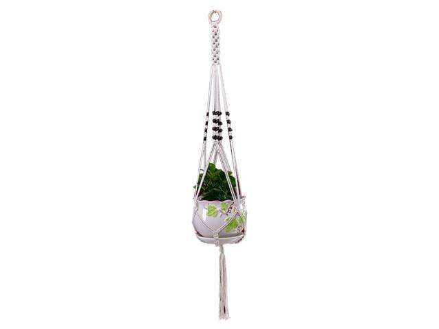 Macrame Plant Hanger with Tassels Woven Decorative Flower Pot Holder Indoor Outdoor Hanging Planter Basket Handmade Cotton Rope Home Garden Decor