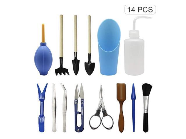 14PCS Garden Planting Tool Set Bonsai Succulent Transplanting Miniature Fairy Mini Garden Planting Gardening Hand Tools for Home Office Garden