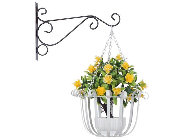 Hanging Planter Basket Flower Pot Holder Round Iron Hanging Planter Pot Basket Floating Wall Hanging Planter Vase Container for Indoor/Outdoor