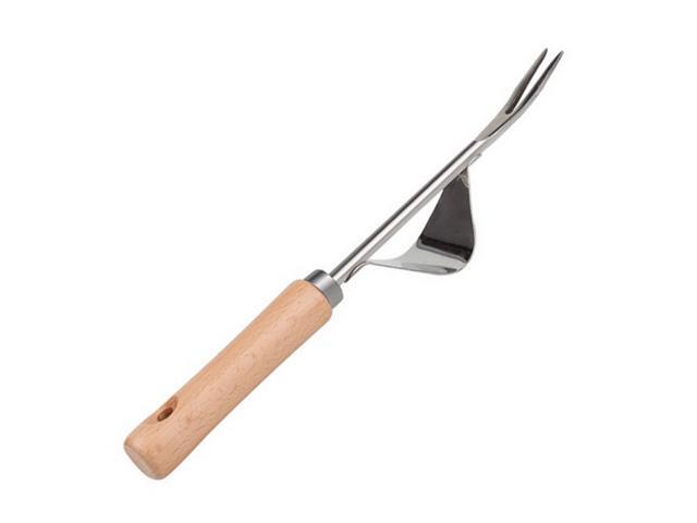 Manual Weeding Stainless Steel Fork Wood Handle Digging Removal Tool Transplanting Root Tool