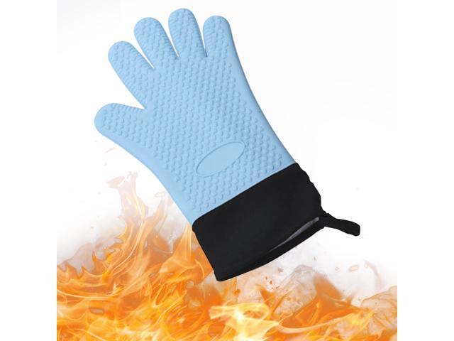 BBQ Gloves Heat Resistant Grill Gloves Insulated Oven Mitts Non-Slip Waterproof Silicone Gloves for Cooking Baking Smoker Fireplace