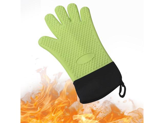 BBQ Gloves Heat Resistant Grill Gloves Insulated Oven Mitts Non-Slip Waterproof Silicone Gloves for Cooking Baking Smoker Fireplace