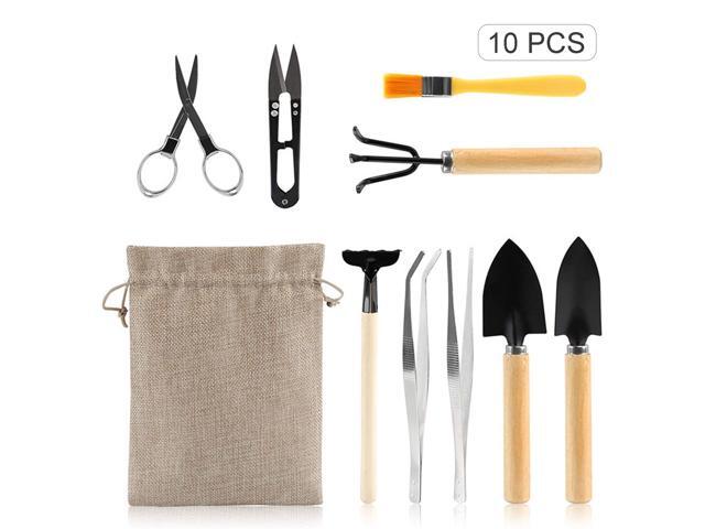 10PCS Garden Planting Tool Set Bonsai Succulent Transplanting Miniature Fairy Garden Planting Gardening Hand Tools for Home Office Garden