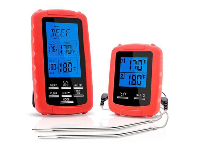 2PCS Wireless Meat Thermometer Food Barbecue Thermometer BBQ Grill Smoker Thermometer Cooking Oven Digital Thermometer with Dual Probe